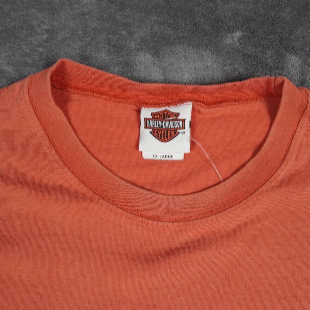 Vintage Harley Davidson Tank Top Mens Xxl Orange Skull Logo Rear Logo Manchester View 2